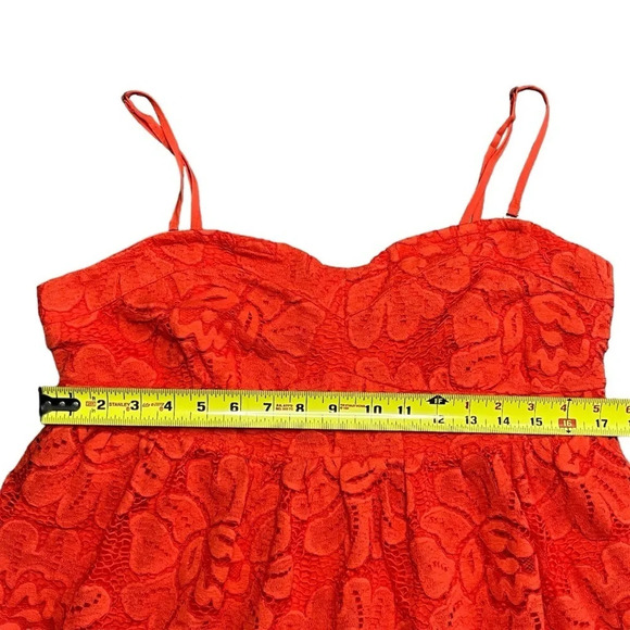 Maeve Red Lace Tiered Mini Dress with Convertible Straps Size X-Large - Picture 12 of 15